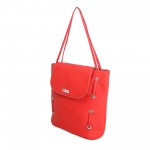 Beau Design Stylish  Red Color Imported PU Leather  Tote Handbag With For Women's/Ladies/Girls